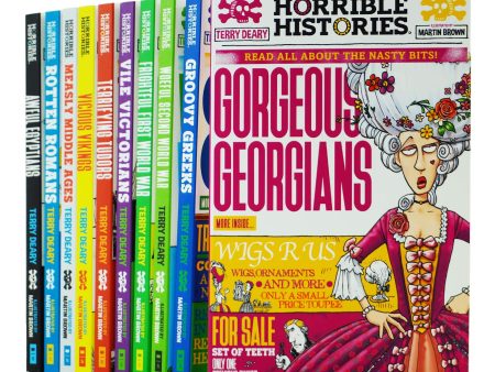 Horrible Histories Savage 10 Book Collection Set By Terry Deary - Ages 8-12 - Paperback Online now