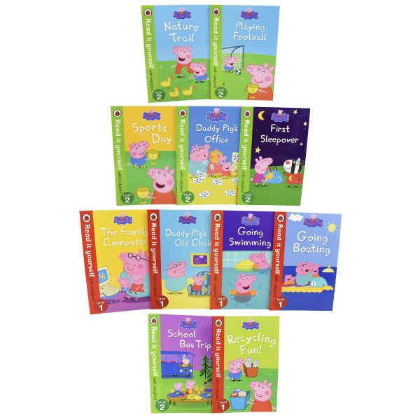 Early Learning Peppa Pig Read it yourself with Ladybird 11 Books Level 1& 2 - Ages 5-7 - Paperback Online Sale