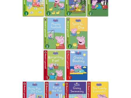 Early Learning Peppa Pig Read it yourself with Ladybird 12 Books Level 1& 2 - Ages 5-7 - Paperback Cheap